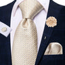 Cravate rose cachemire avec broche en soie, élégante cravate de mariage pour homme, bouton de manchette pratique, mode affaires fête, créateur de cravate haute