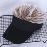 Men Women Casual Concise Sunshade Adjustable Sun Visor Baseball Cap with Spiked Hairs Wig Baseball Hat with Spiked Wigs