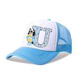 Casquette de baseball Blueyi Bingo pour enfants, motif dessin animé AZ, imprimé lettres, chapeau de soleil, casquettes d'été décontractées, casquettes Kawaii à visière réglable, cadeau pour enfants