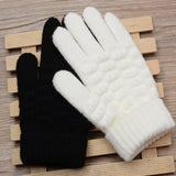 Gants d'hiver chauds pour écran tactile, mitaines en tricot extensible, gants en laine à doigts complets, gants en crochet pour femmes