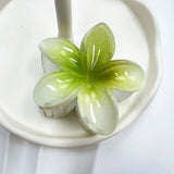 Gradient Frangipani Hair Clip 1PC Plumeria Hairpin Ins Style Ponytail Holder Barrette Sweet Shark Claws Party Hair Accessories