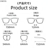 Anti Blue Light Lenses Titanium Eyeglass Frame Rectangular Full Frame Fashionable Carved Optical Prescription Glasses Unisex