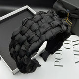 4.5-5CM Stunning Wide Women Headpiece Satin Cloth Braided Headbands for Woman Ladies Daily Shopping Party Head Hoop Accessories