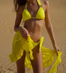 Bestwayclox Ruffle Bikini Cover Ups Short Skirt for Women 2024 Summer Sun Protection Sarong Bikini Beach Dress Brazilian Sarong