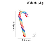 10Pcs  Simulation Polymer Clay Christmas Cane Rainbow Candy Charms Christmas Pendants for Earrings Keychains DIY Jewelry Making