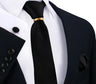 Ensemble de cravates en soie de luxe pour hommes, cravate, mouchoir, boutons de manchette avec anneau en métal doré, broche, costume, fête de mariage, accessoires pour hommes