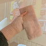 2024 New Mink Fleece Half Finger Gloves for Women's Soft Winter Warmth Luxury Solid Color Plush Knitted Fingerless Gloves