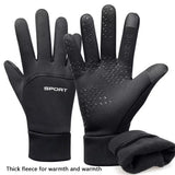 Gants d'extérieur coupe-vent et imperméables pour écran tactile, pouce et index, gants chauds pour la course à pied et le cyclisme