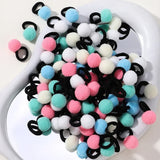 20pcs Kids Elastic Hair Bands Girls Plush Ball Rubber Band For Children Sweets Scrunchie Hair Ties Clip Baby Hair Accessories