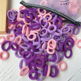 LOVEKIKI 50 bandas elásticas para el cabello, accesorios para el cabello para niñas, mini diademas de nailon coloridas, soporte para coletas, adornos para el cabello