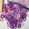 LOVEKIKI 50 bandas elásticas para el cabello, accesorios para el cabello para niñas, mini diademas de nailon coloridas, soporte para coletas, adornos para el cabello