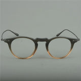 Japanese fashion eyeglass frame with circular frames made of pure titanium for both men and women