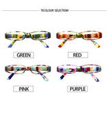 Blue Light Blocking Reading Glasses Spring Hinged Women with Striped Flower Frame Computer Goggle Reader Eyeglasses 0~+4.0