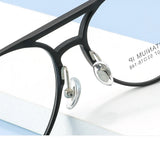 3 In 1 Pure Titanium Women Double Beam Glasses Frame With Polarized Clip On Sunglasses And Night Vision Men Half Rim Eyewear