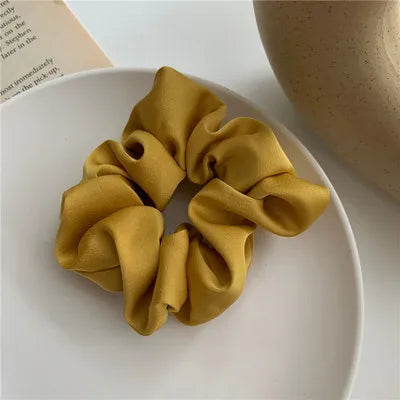 Elegant Silk Elastics Hair Band Solid Color Scrunchies for Women Girl Ponytail Holder Hair Rope Korean Hairband Hair Accessoires