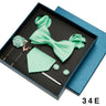 Coffret cadeau pour homme et femme, pochette, cravate, boutons de manchette, broche, couleur unie, pour mariage, affaires, vente en gros