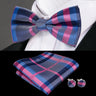 Hi-Tie Marque Soie Pré-noué Homme Nœud Papillon Mouchoir Boutons de Manchette Ensemble Nœud Papillon pour Homme Jacquard Solide Cachemire Floral Mariage Cadeau d'Affaires