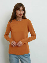 Wolfeel Women's Spring Autumn 100% Cotton T-shirt Bottoming Basic Solid Lady Long Sleeve Loose Tops Shirts Oversized T Shirt