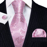 Ensemble élégant de cravates et boutons de manchette en soie à fleurs multiples pour homme, cravate jacquard à fleurs pour mariage, entreprise, fête, événement, Barry.Wang