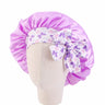 Bonnet de nuit pour enfants et filles, imprimé floral, bonnet de nuit en satin, turban, bonnet de nuit pour enfants, bonnet de soins capillaires, bonnet de nuit
