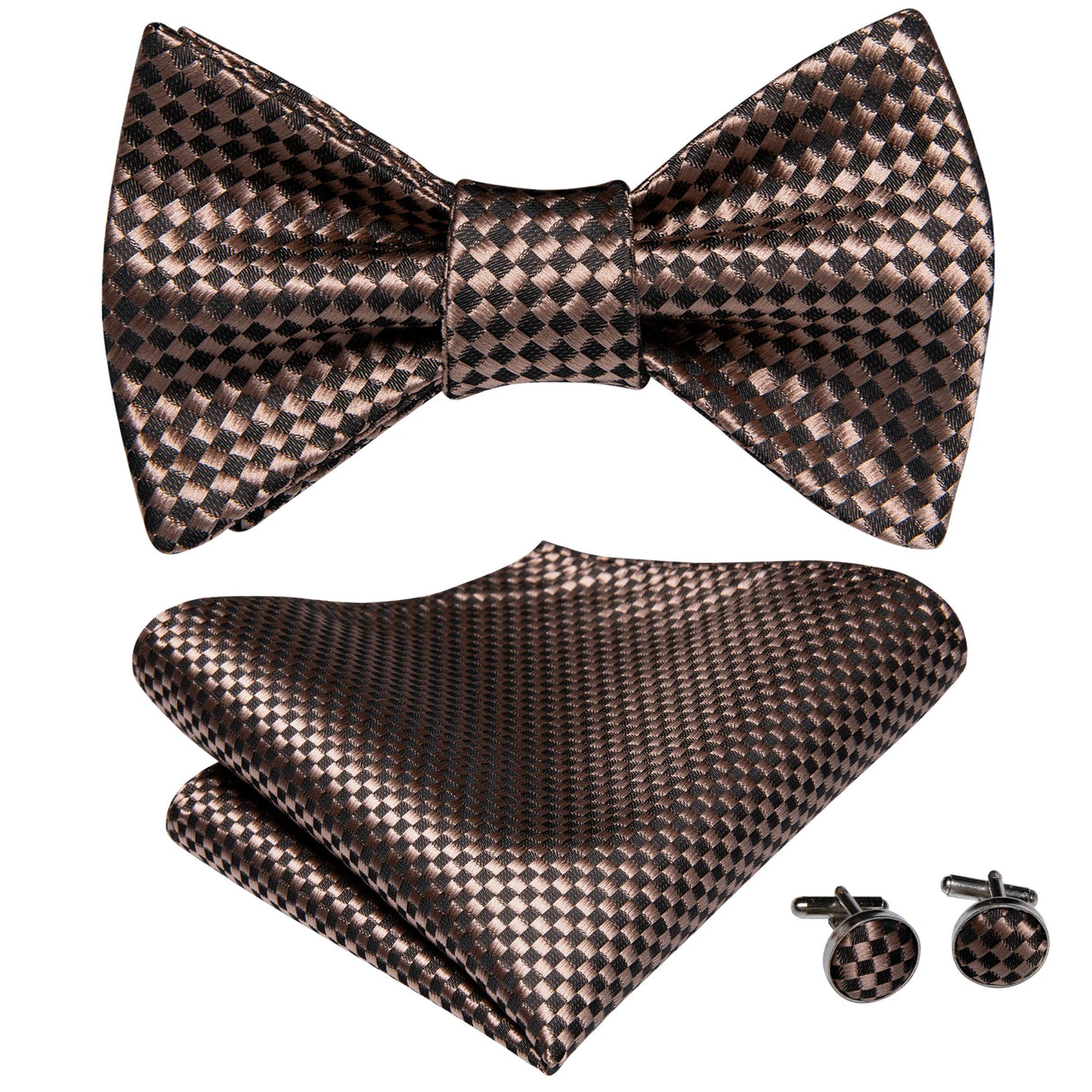 Dropshipping Jacquard Silk Mens Self Bow Tie Hanky Cufflinks Set Male Butterfly Knot Bowtie Wholesale for Male Wedding Business