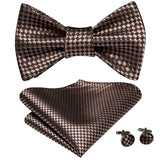 Dropshipping Jacquard Silk Mens Self Bow Tie Hanky Cufflinks Set Male Butterfly Knot Bowtie Wholesale for Male Wedding Business