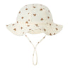 Embroidered Name Breathable Kids Wide Brim Sun Hat With Adustable Chin Strap Suitable For Summer And Beach