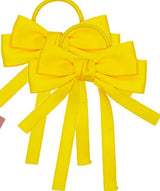 2PCS Elastic Hair Ties Rings Boutique Fabric Fringes Bows Grosgrain Ribbon Ponytail Holder Rubber Hair Bands Hair Accessories