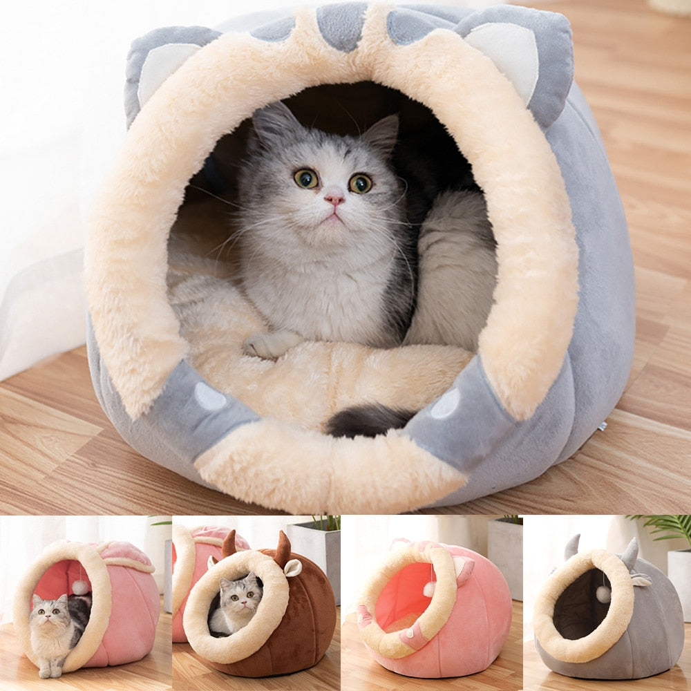 Katzenbett Haus Zwinger Nest Runde Haustiere Schlafhöhle Kätzchenbetten Haustierkorb Gemütliches Kätzchen Liege Kissen Katzenhaus Zelt Hundehaus